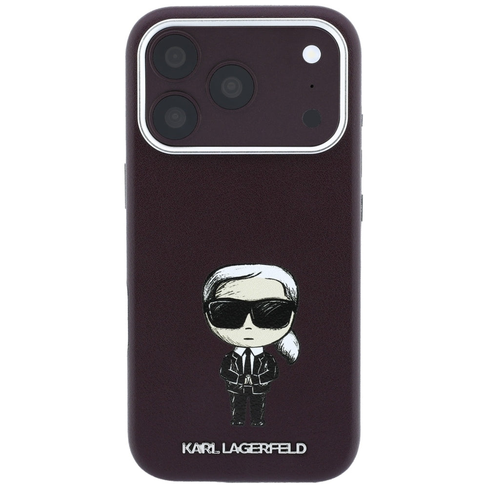 Калъф MagSafe за Apple iPhone 18 Pro / 17 Pro, Karl Lagerfeld, Ikonik Sketch, Бордо