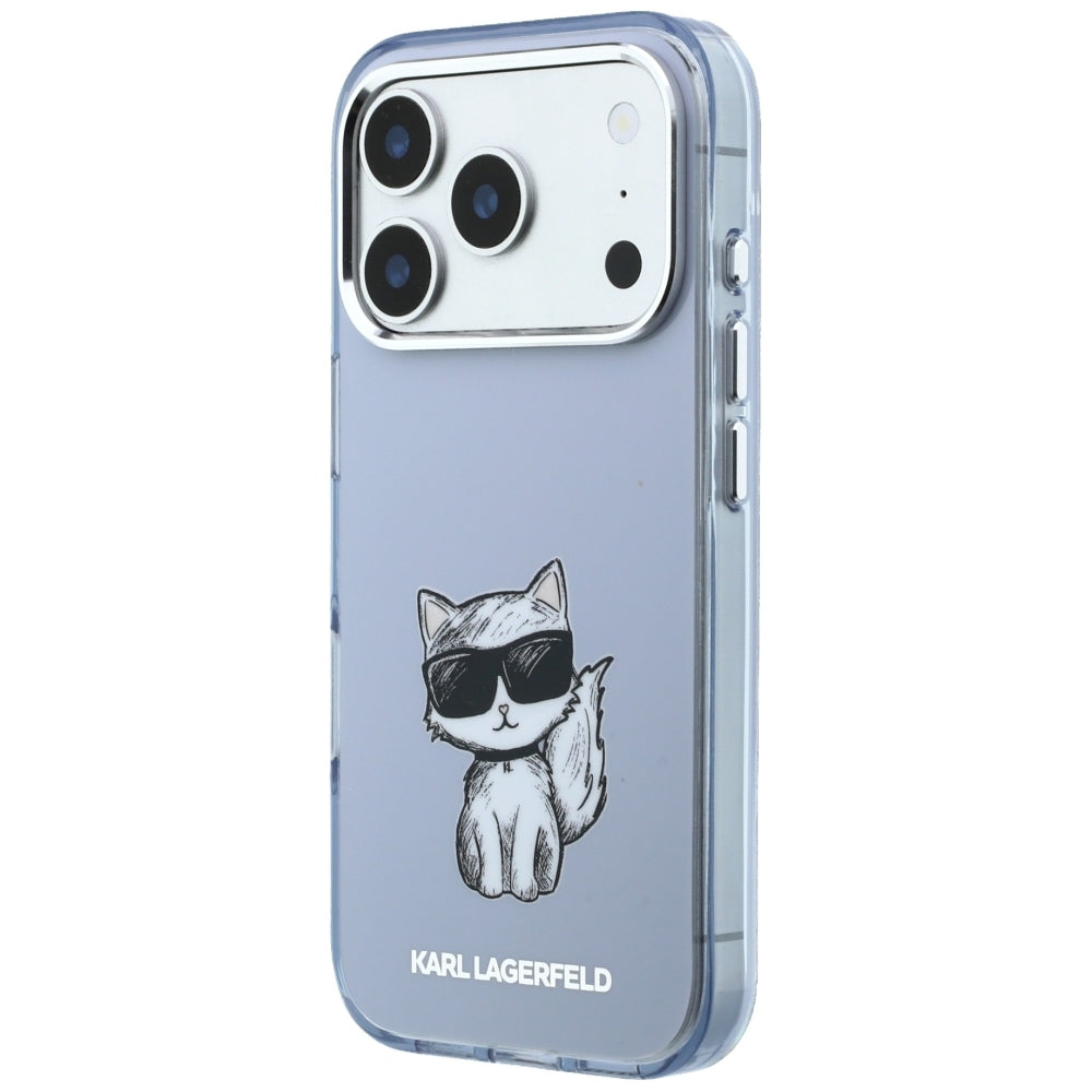 Калъф MagSafe за Apple iPhone 18 Pro / 17 Pro, Karl Lagerfeld, IML Choupette Body Sketch Print, Син