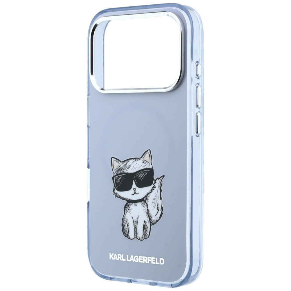 Калъф MagSafe за Apple iPhone 18 Pro / 17 Pro, Karl Lagerfeld, IML Choupette Body Sketch Print, Син