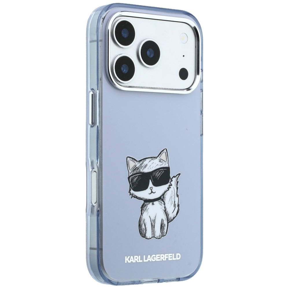 Калъф MagSafe за Apple iPhone 18 Pro / 17 Pro, Karl Lagerfeld, IML Choupette Body Sketch Print, Син
