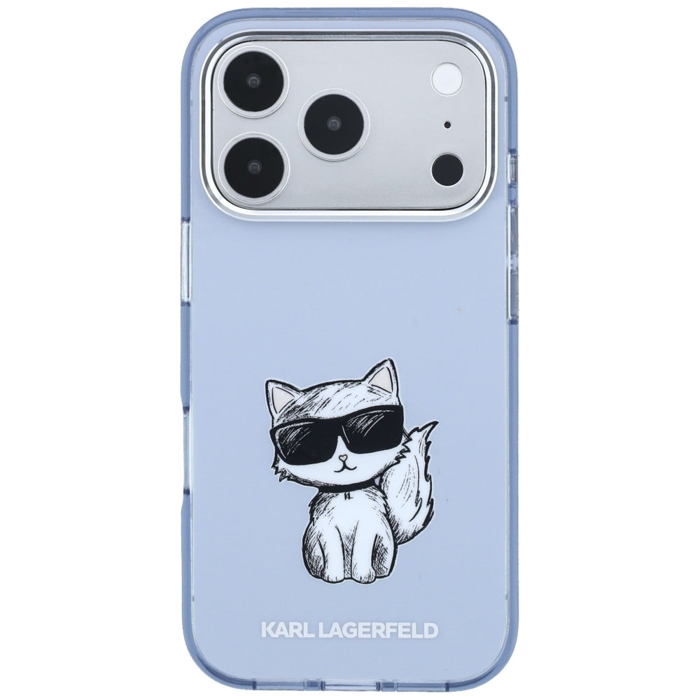 Калъф MagSafe за Apple iPhone 18 Pro / 17 Pro, Karl Lagerfeld, IML Choupette Body Sketch Print, Син