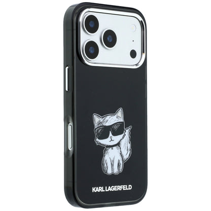 Калъф MagSafe за Apple iPhone 18 Pro / 17 Pro, Karl Lagerfeld, IML Choupette Body Sketch Print, Черен