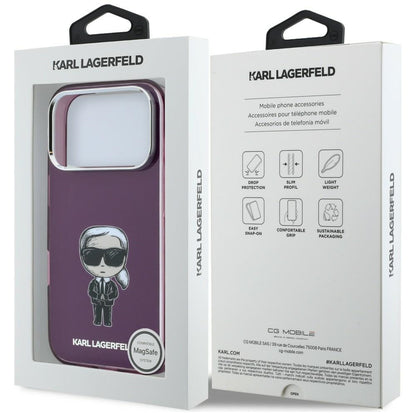 Калъф MagSafe за Apple iPhone 18 Pro / 17 Pro, Karl Lagerfeld, HC IML Ikonik Sketch Print, бордо