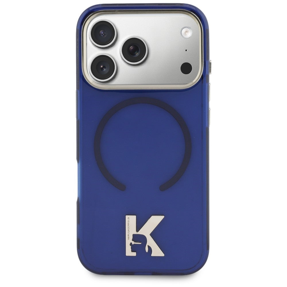 Калъф MagSafe за Apple iPhone 18 Pro / 17 Pro, Karl Lagerfeld, IML Karl Head Logo, синя