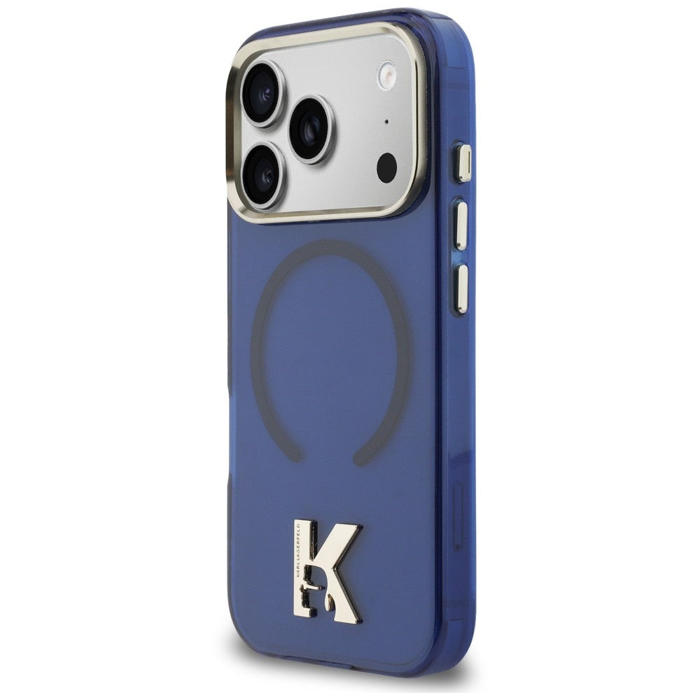 Калъф MagSafe за Apple iPhone 18 Pro / 17 Pro, Karl Lagerfeld, IML Karl Head Logo, синя