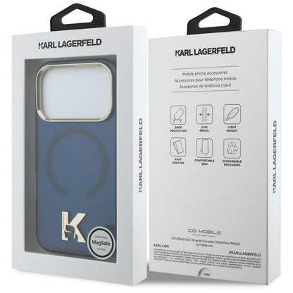 Калъф MagSafe за Apple iPhone 18 Pro / 17 Pro, Karl Lagerfeld, IML Karl Head Logo, синя