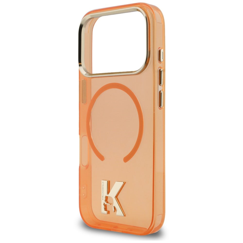 Калъф MagSafe за Apple iPhone 18 Pro / 17 Pro, Karl Lagerfeld, IML Karl Head Logo, оранжево