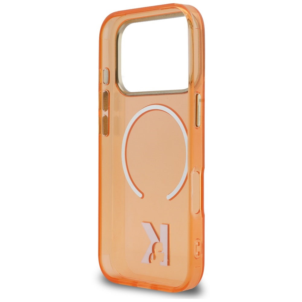 Калъф MagSafe за Apple iPhone 18 Pro / 17 Pro, Karl Lagerfeld, IML Karl Head Logo, оранжево