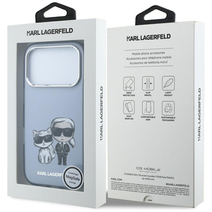 Калъф MagSafe за Apple iPhone 18 Pro / 17 Pro, Karl Lagerfeld, IML KC Bodies Sketch Print, Син