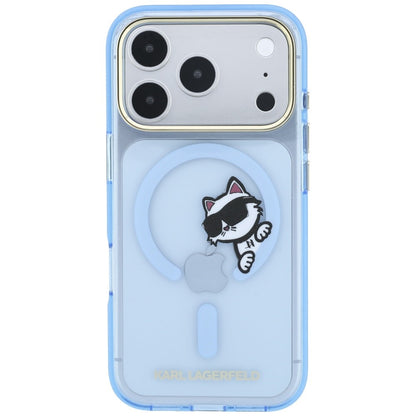 Калъф MagSafe за Apple iPhone 18 Pro / 17 Pro, Karl Lagerfeld, IML Peekaboo Print Metal Frame, Bleu
