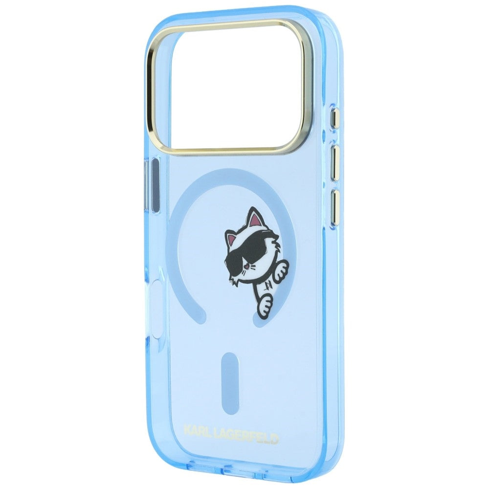 Калъф MagSafe за Apple iPhone 18 Pro / 17 Pro, Karl Lagerfeld, IML Peekaboo Print Metal Frame, Bleu
