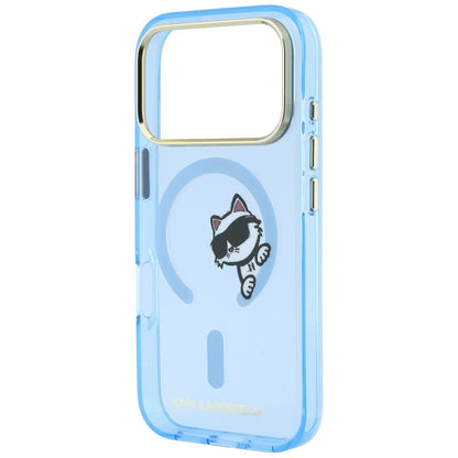 Калъф MagSafe за Apple iPhone 18 Pro / 17 Pro, Karl Lagerfeld, IML Peekaboo Print Metal Frame, Bleu