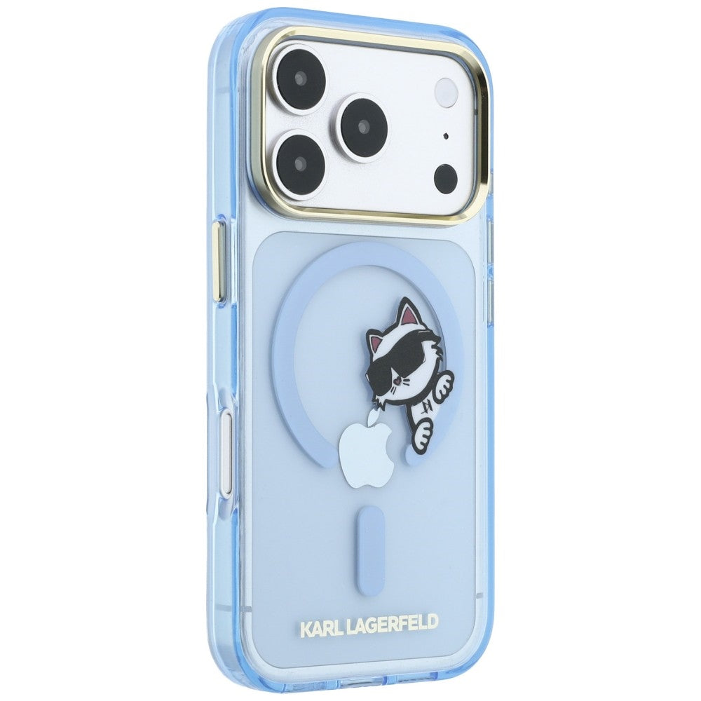 Калъф MagSafe за Apple iPhone 18 Pro / 17 Pro, Karl Lagerfeld, IML Peekaboo Print Metal Frame, Bleu