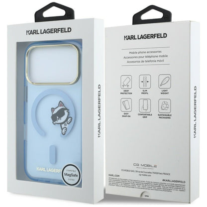 Калъф MagSafe за Apple iPhone 18 Pro / 17 Pro, Karl Lagerfeld, IML Peekaboo Print Metal Frame, Bleu