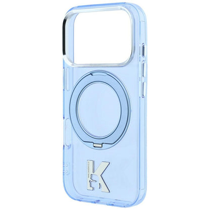 Калъф MagSafe за Apple iPhone 18 Pro / 17 Pro, Karl Lagerfeld, IML Ring Stand Kameo Metal, Син