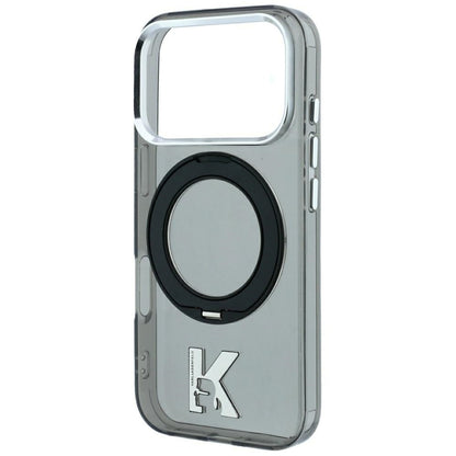 Калъф MagSafe за Apple iPhone 18 Pro / 17 Pro, Karl Lagerfeld, IML Ring Stand Kameo Metal, Черен
