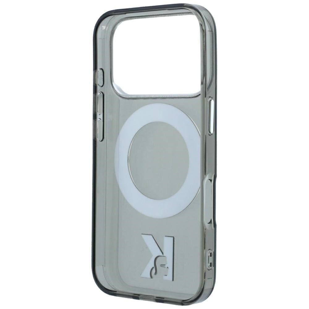 Калъф MagSafe за Apple iPhone 18 Pro / 17 Pro, Karl Lagerfeld, IML Ring Stand Kameo Metal, Черен