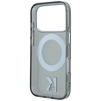 Калъф MagSafe за Apple iPhone 18 Pro / 17 Pro, Karl Lagerfeld, IML Ring Stand Kameo Metal, Черен