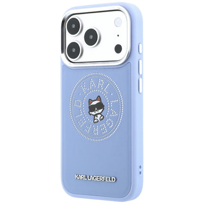 Калъф MagSafe за Apple iPhone 18 Pro / 17 Pro, Karl Lagerfeld, Point and Choupette Sketch, синьо