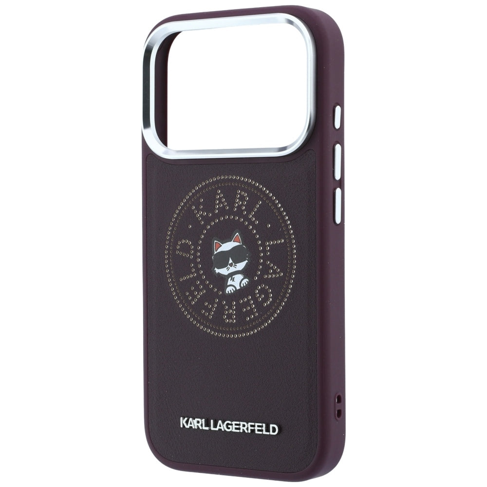 MagSafe Case for Apple iPhone 18 Pro / 17 Pro, Karl Lagerfeld, Point and Choupette Sketch, Burgundy