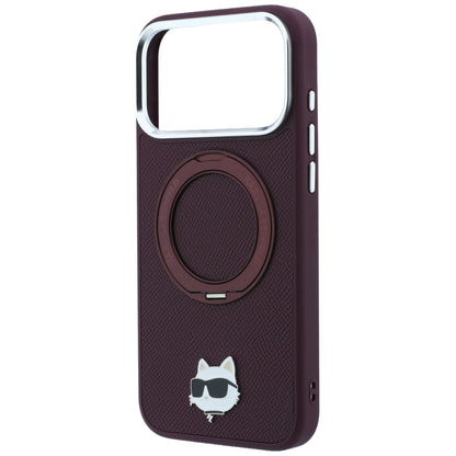 Калъф MagSafe за Apple iPhone 18 Pro / 17 Pro, Karl Lagerfeld, Ring Stand 360 Choupette Pin, Вишнев