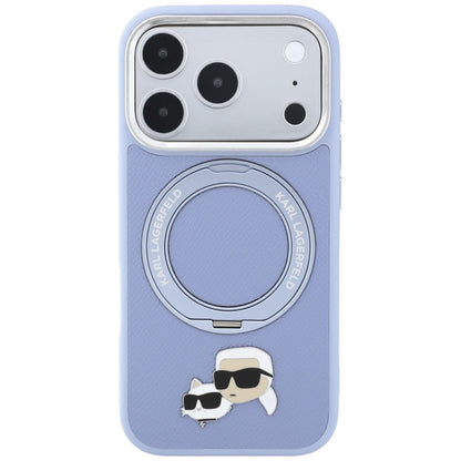 Калъф MagSafe за Apple iPhone 18 Pro / 17 Pro, Karl Lagerfeld, Ring Stand 360 Karl & Choupette Pin, Bleu
