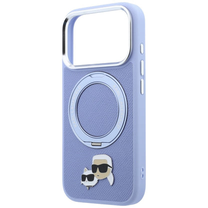 Калъф MagSafe за Apple iPhone 18 Pro / 17 Pro, Karl Lagerfeld, Ring Stand 360 Karl & Choupette Pin, Bleu