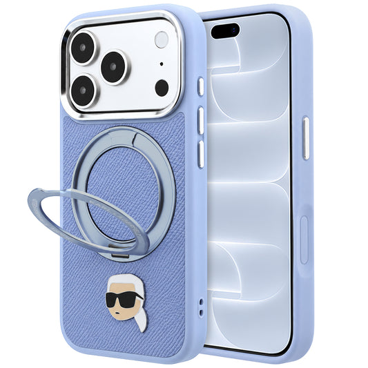 Калъф MagSafe за Apple iPhone 18 Pro / 17 Pro, Karl Lagerfeld, Ring Stand 360 Karl Pin, Bleu
