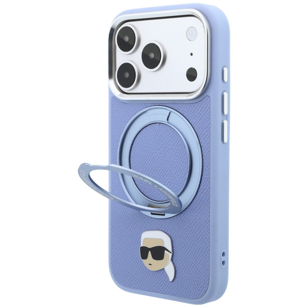 Калъф MagSafe за Apple iPhone 18 Pro / 17 Pro, Karl Lagerfeld, Ring Stand 360 Karl Pin, Bleu