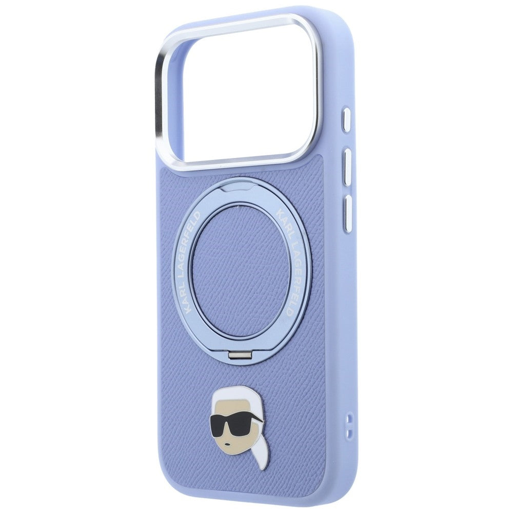 Калъф MagSafe за Apple iPhone 18 Pro / 17 Pro, Karl Lagerfeld, Ring Stand 360 Karl Pin, Bleu