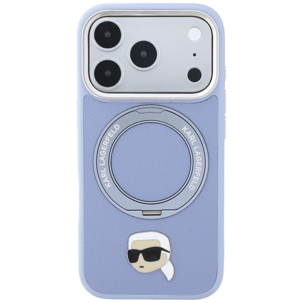 Калъф MagSafe за Apple iPhone 18 Pro / 17 Pro, Karl Lagerfeld, Ring Stand 360 Karl Pin, Bleu