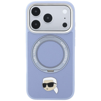 Калъф MagSafe за Apple iPhone 18 Pro / 17 Pro, Karl Lagerfeld, Ring Stand 360 Karl Pin, Bleu