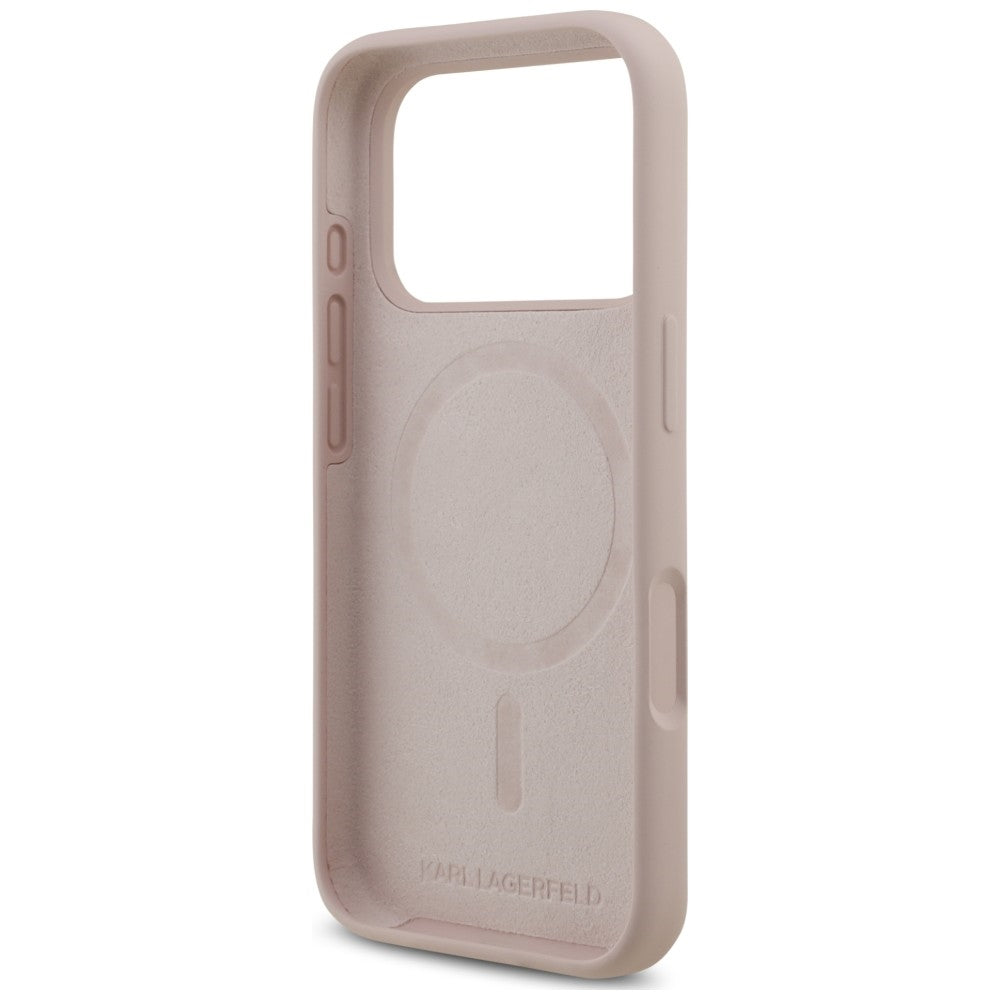 MagSafe Case for Apple iPhone 18 Pro / 17 Pro, Karl Lagerfeld, Silicone Ring Karl & Choupette, Pink