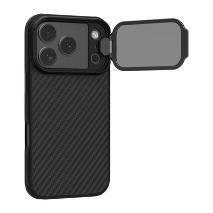 Калъф MagSafe за Apple iPhone 18 Pro / 17 Pro, Nillkin, CarboProp с прозрачен черен капак за леща, черен