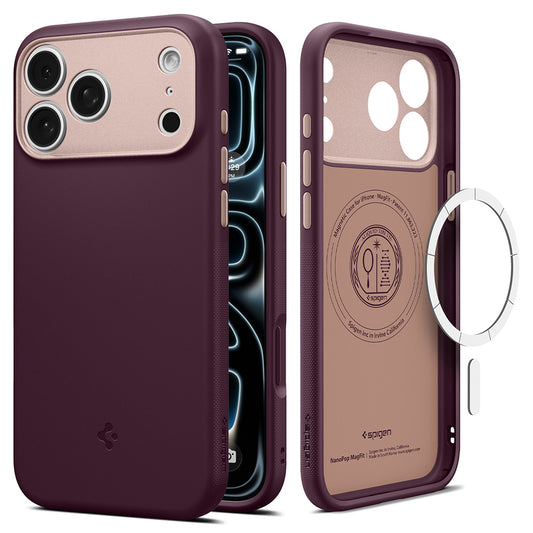 Калъф MagSafe за Apple iPhone 18 Pro / 17 Pro, Spigen, Caseology Nano Pop, Бордо ACS12179