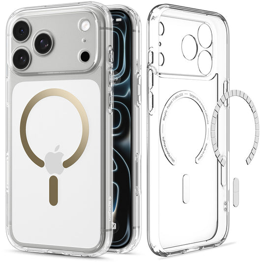 Калъф MagSafe за Apple iPhone 18 Pro / 17 Pro, Spigen, Ultra Hybrid, Златист Прозрачен ACS12157