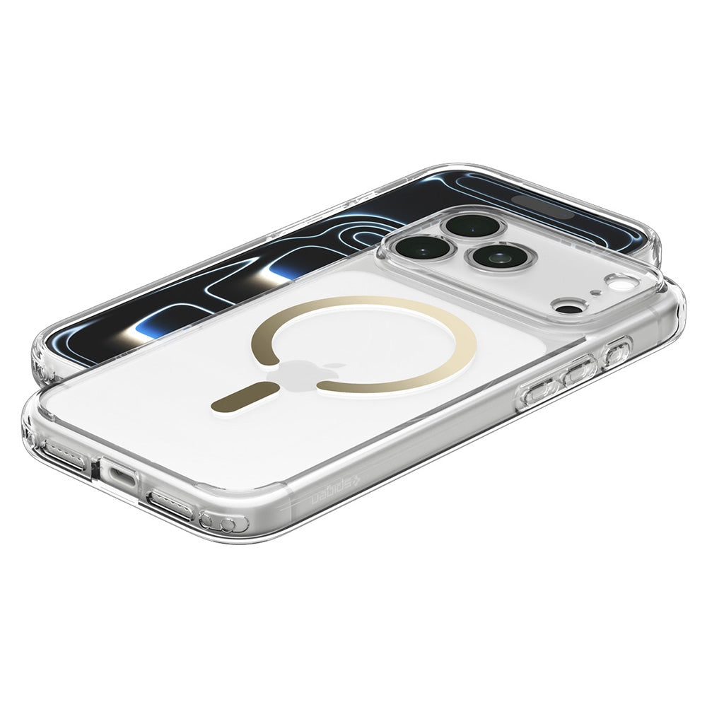 Калъф MagSafe за Apple iPhone 18 Pro / 17 Pro, Spigen, Ultra Hybrid, Златист Прозрачен ACS12157