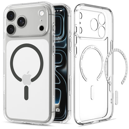 Калъф MagSafe за Apple iPhone 18 Pro / 17 Pro, Spigen, Ultra Hybrid, Сив прозрачен ACS12156