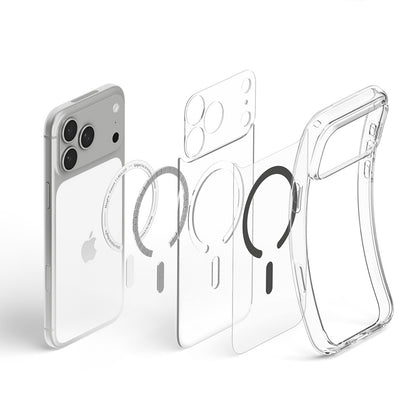 Калъф MagSafe за Apple iPhone 18 Pro / 17 Pro, Spigen, Ultra Hybrid, Сив прозрачен ACS12156