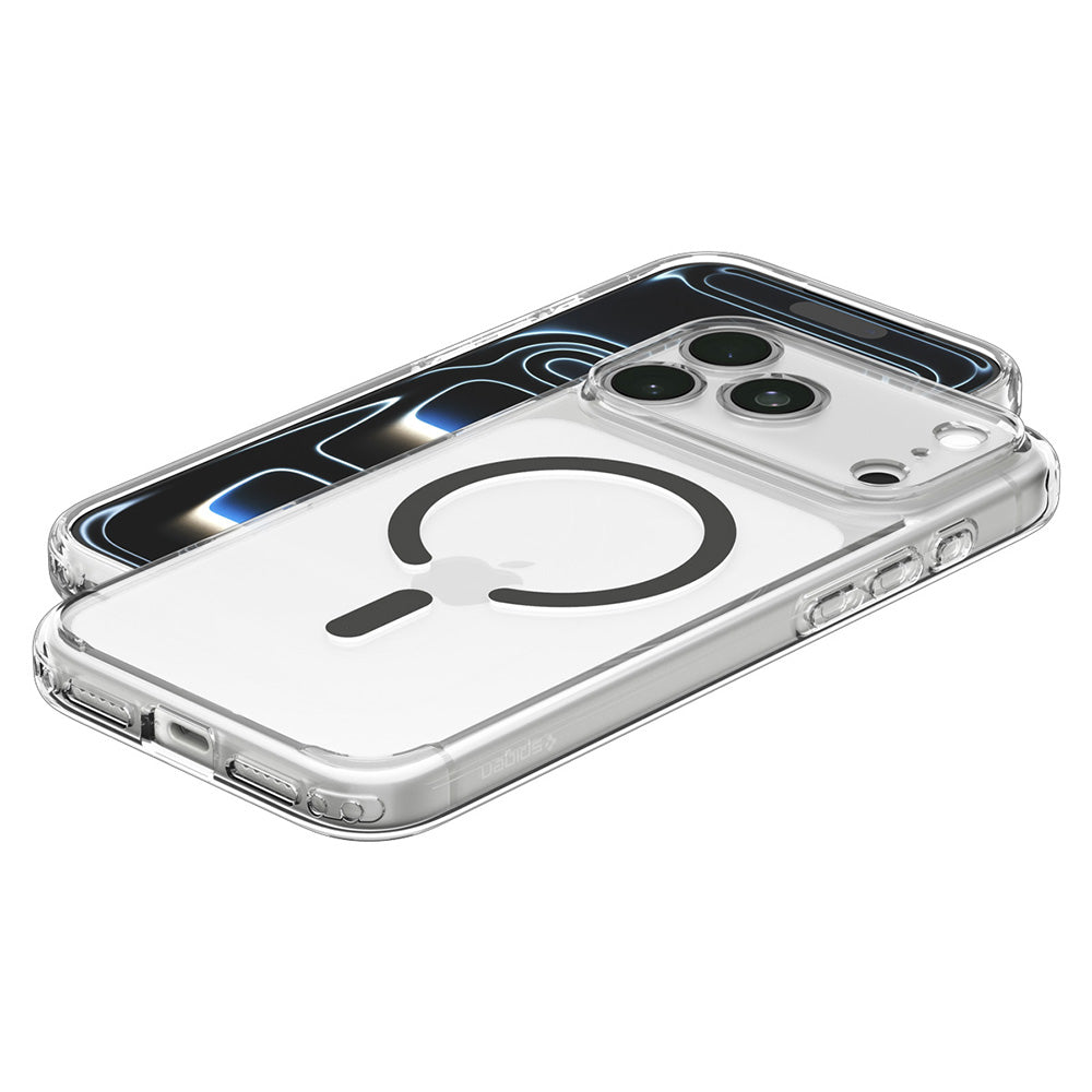 Калъф MagSafe за Apple iPhone 18 Pro / 17 Pro, Spigen, Ultra Hybrid, Сив прозрачен ACS12156