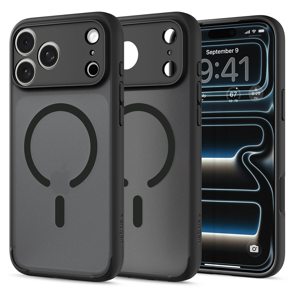 Калъф MagSafe за Apple iPhone 18 Pro / 17 Pro, Spigen, Ultra Hybrid, Черен сатен ACS12160