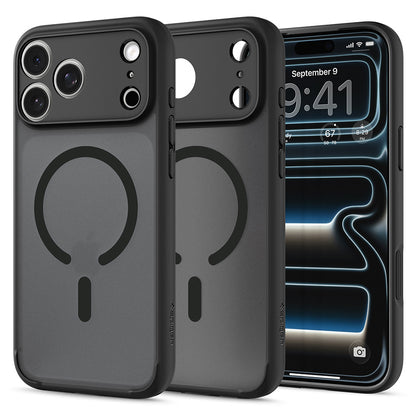 Калъф MagSafe за Apple iPhone 18 Pro / 17 Pro, Spigen, Ultra Hybrid, Черен сатен ACS12160
