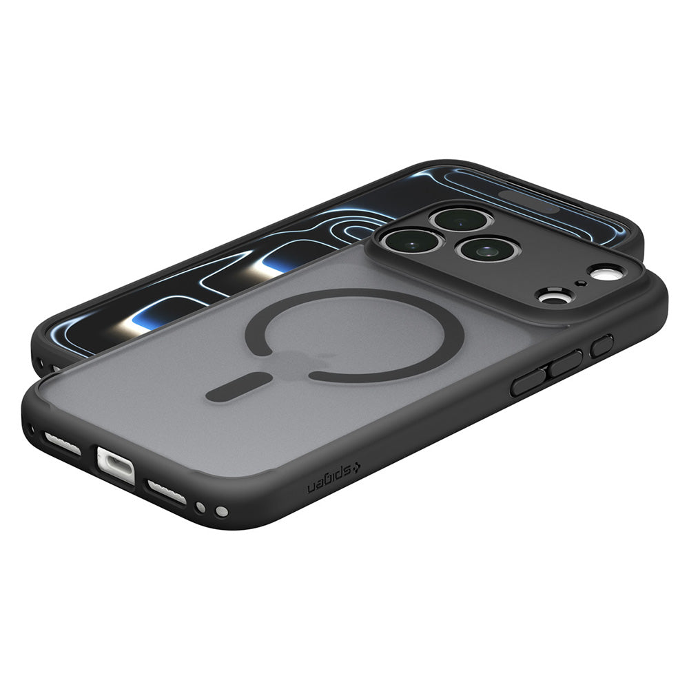 Калъф MagSafe за Apple iPhone 18 Pro / 17 Pro, Spigen, Ultra Hybrid, Черен сатен ACS12160