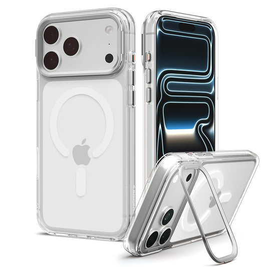Калъф MagSafe за Apple iPhone 18 Pro / 17 Pro, Spigen, Ultra Hybrid Optik S, Сребрист прозрачен ACS11921