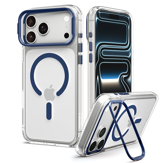 Калъф MagSafe за Apple iPhone 18 Pro / 17 Pro, Spigen, Ultra Hybrid Optik S, Прозрачен Тъмносин ACS11922