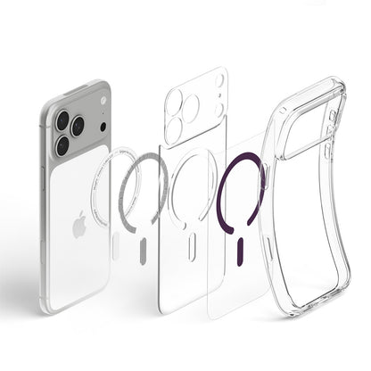 Калъф MagSafe за Apple iPhone 18 Pro / 17 Pro, Spigen, Ultra Hybrid, прозрачен цвят бордо ACS12335