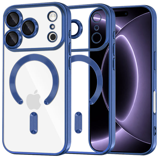 Калъф MagSafe за Apple iPhone 18 Pro / 17 Pro, Techsuit, Luxury Crystal, Тъмносин