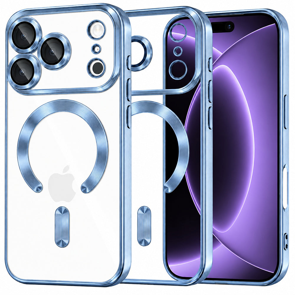MagSafe Case for Apple iPhone 18 Pro / 17 Pro, Techsuit, Luxury Crystal, Blue