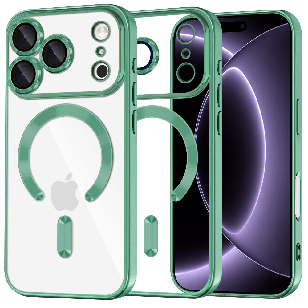 Калъф MagSafe за Apple iPhone 18 Pro / 17 Pro, Techsuit, Luxury Crystal, Светлозелен