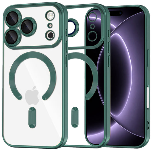 Калъф MagSafe за Apple iPhone 18 Pro / 17 Pro, Techsuit, Luxury Crystal, Тъмнозелен
